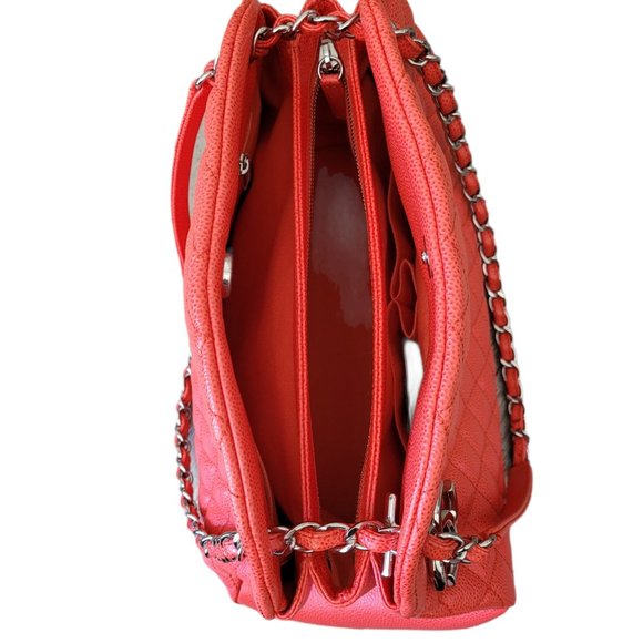 NEW Chanel Red Mademoiselle Bowling Bag - Picture 7 of 8